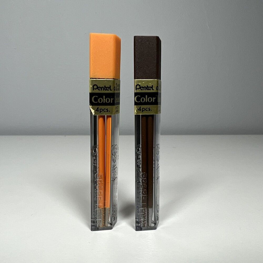 Vintage Pentel Brown & Orange Color Leads 2x58mm CH121 Japan New